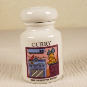 Vintage Danbury Mint 1994 Garfield Ceramic Spice Jar with Lid - Curry